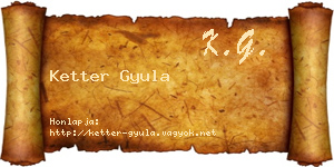 Ketter Gyula névjegykártya
