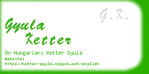 gyula ketter business card